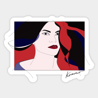 Gala #woman #girl #beauty #fineart #popart #home #decor #fashion #buyart #artprint #minimal #drawing Sticker